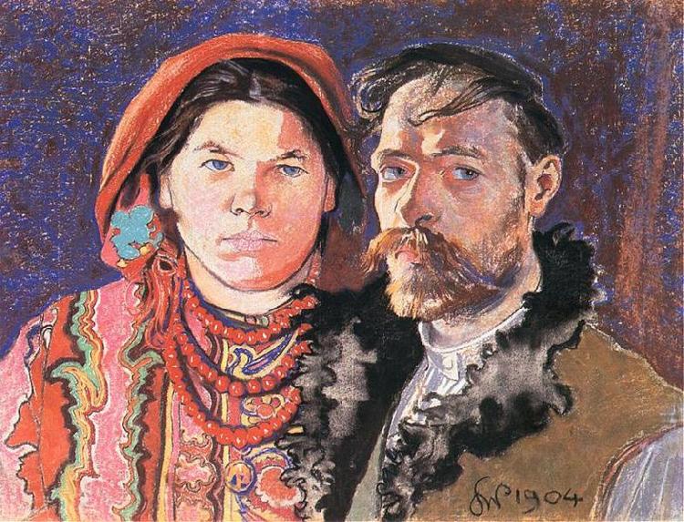 Stanislaw Wyspianski Self Portrait with Wife at the Window, Norge oil painting art